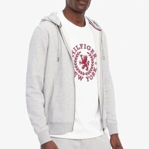 Tommy Hilfiger Long Sleeve Zip Flag Logo Hoodie